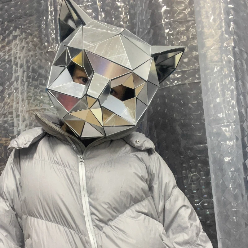 ウェアラブルミラー動物ヘルメットウサギのヘッドカバー遊園地のお祝いの雰囲気小道具フェスティバルパーティーコスプレマスク