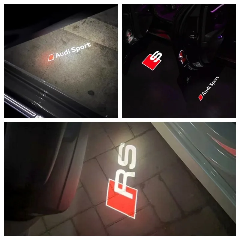 

2X for AUDI A1 A3 A4A5 A6 A7 A8 Q7 Q5 Q3 RS 4 5 6 R8 Sline Welcome Logo Lights Car LED Laser Projector Wireless Lasercon Light
