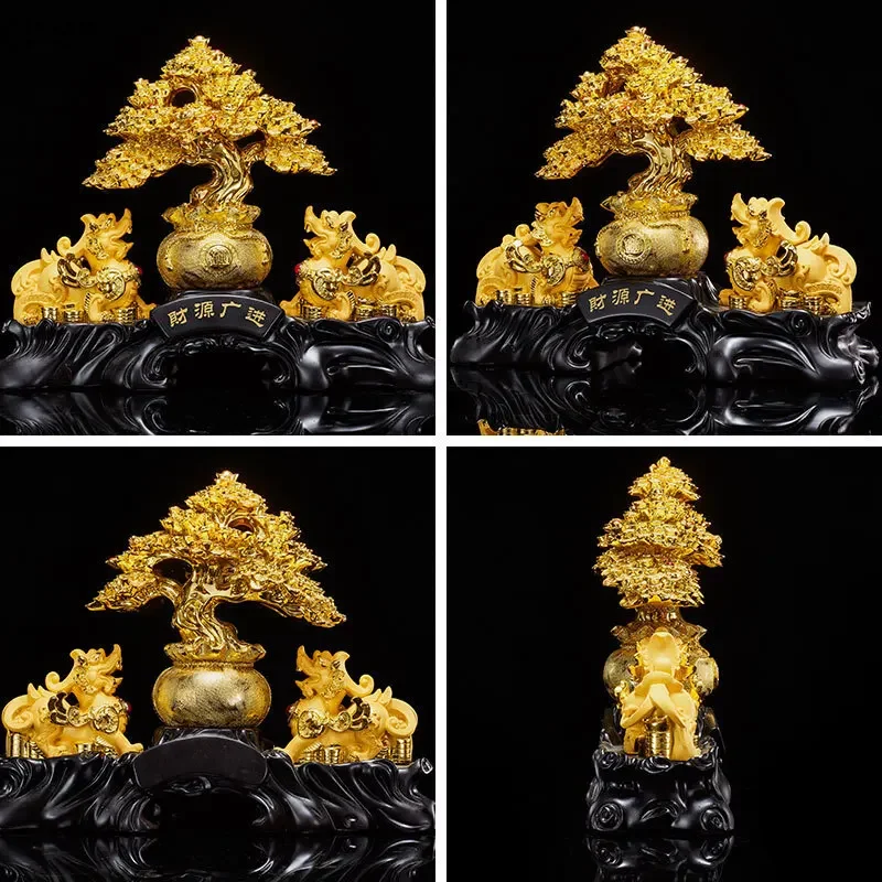 b11-7.2 Living Room Wealth Prosperity Lucky Tree Ornament High-end Gold Blessing Grand Opening Housewarming Gold Gift