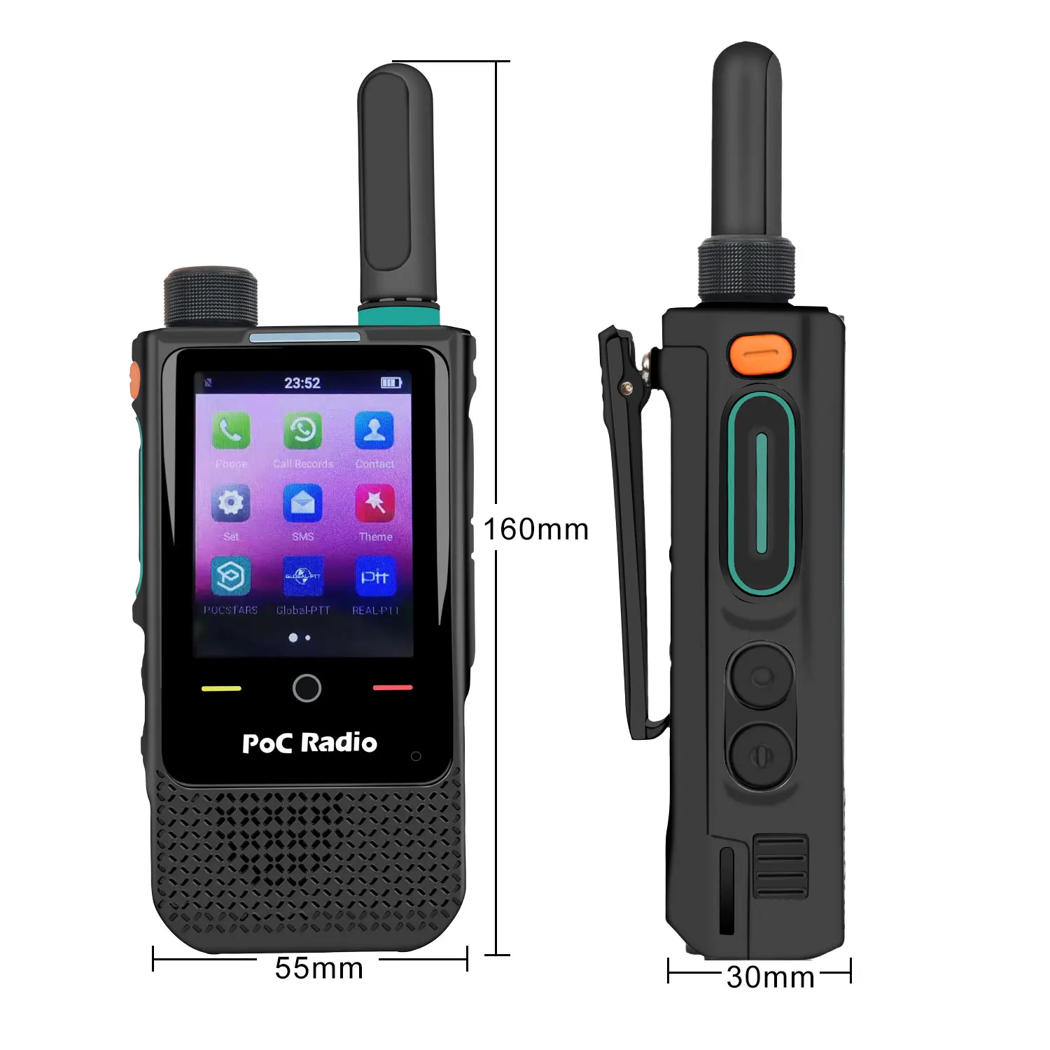 Zello Walkie Talkie HIROYASU HI-B5Pro 4G Lte PoC Rádio Zello Real-PTT Global-PTT Pocstars Tela Sensível Ao Toque 4000mAh USB-C Bateria