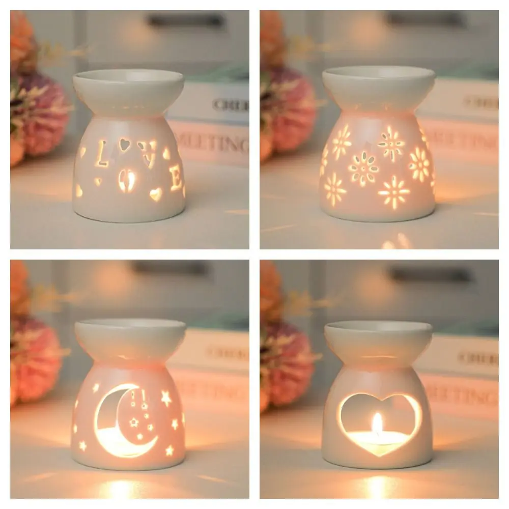 

Hollow Design Ceramic Aromatherapy Stove Romantic Creative Star Moon Incense Burner Versatile Modern Oil Incense Holder