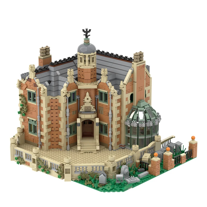 MOC Architecture Series Retro The Haunted Manor House Castle Building Blocks For Town Bricks Collection Terror Hut For Kid Gift