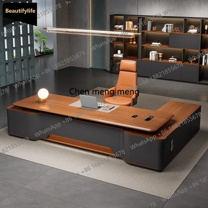 

c139 L-shape Organizer Computer Desk Executive Seating Gaming Writing Desk Boss Table Home Sedentary Nordic Filing Cabinet Furni