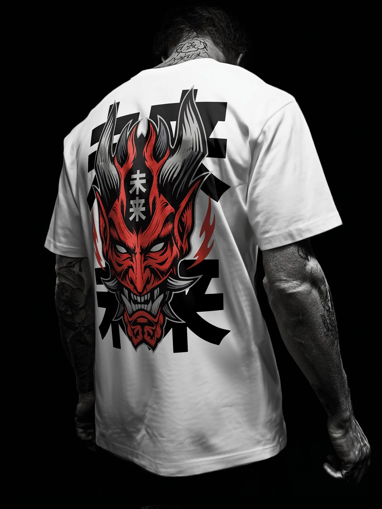 T-shirt à manches courtes pour homme, style gothique sombre avec imprimé tendance pour un look décontracté de rue