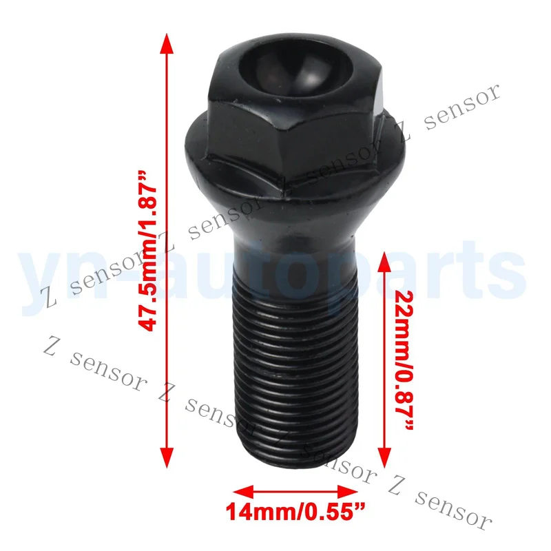 Z+ 20X Wheel Lug Bolts for BMW F21 F22 F23 F25 E70 X3 X4 X5 X6 Z4 i3 i8 M3 M4 M5 M6