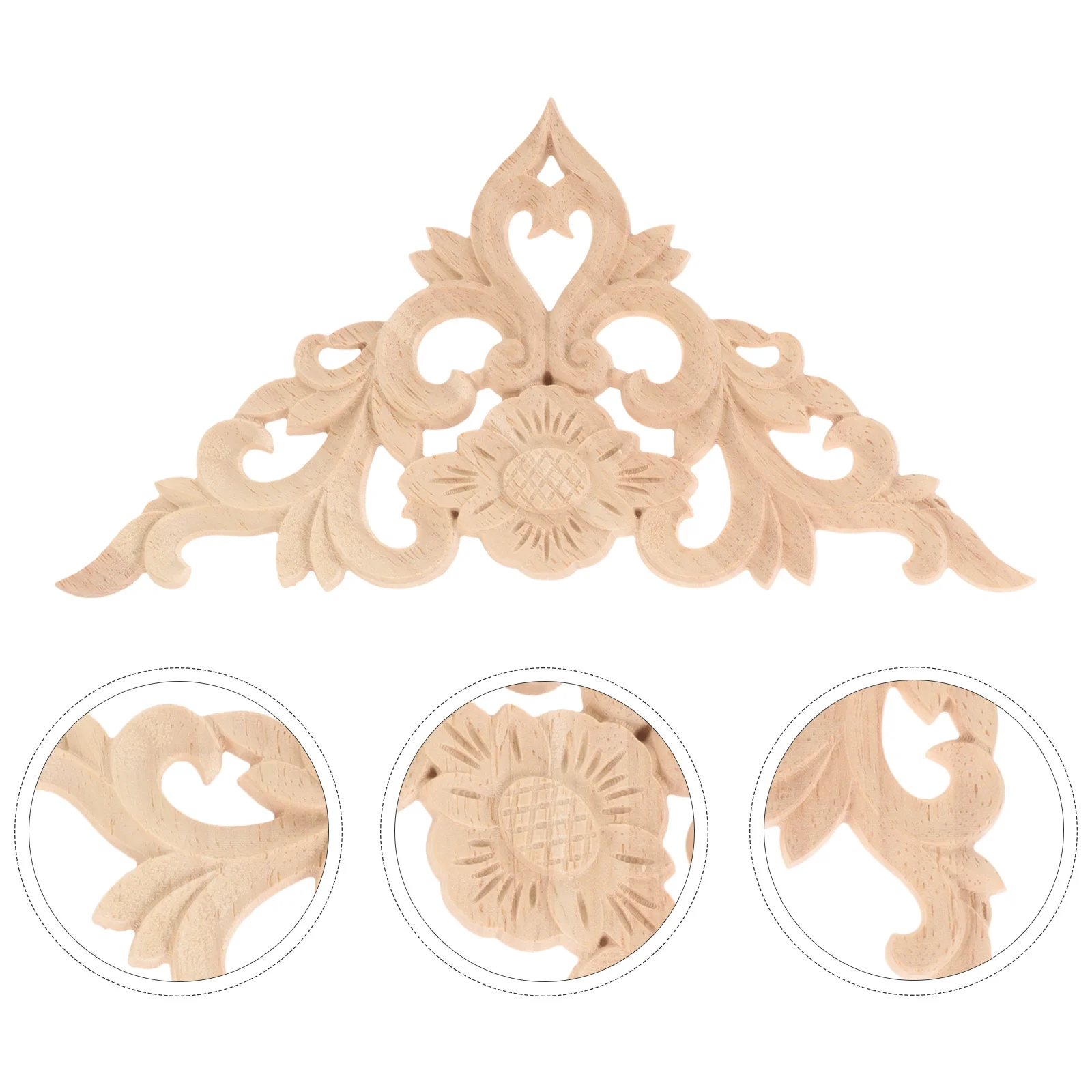 

4Pcs Wooden Carved Onlay Appliques Firm Wood Materials Fine Detail Impressive Decor Transfers Furniture Wood Appliques
