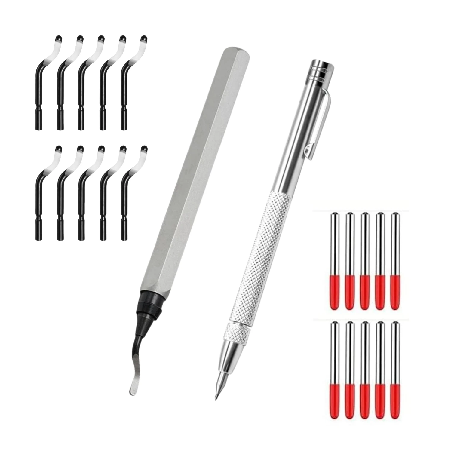 Deburring Tool with 11 High Speed Steel Swivel Blades and Metal Plate Glass Marker Lettering Pen Works on Metal Plastic 3D Print