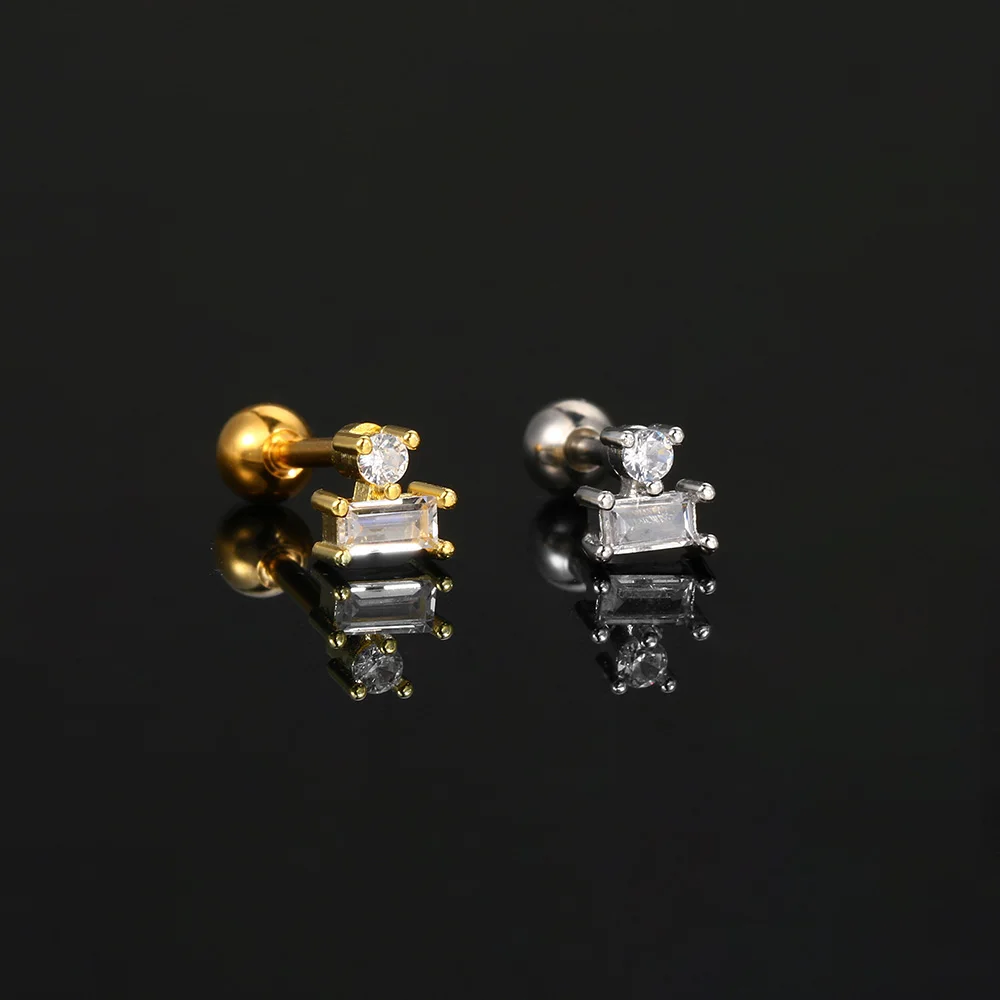 Rook Tragus Helix Piercing Hoop Earring for Women Lobe Cartilage Heart Ear Percing Chain Earring Stainless Steel Jewelry CC149