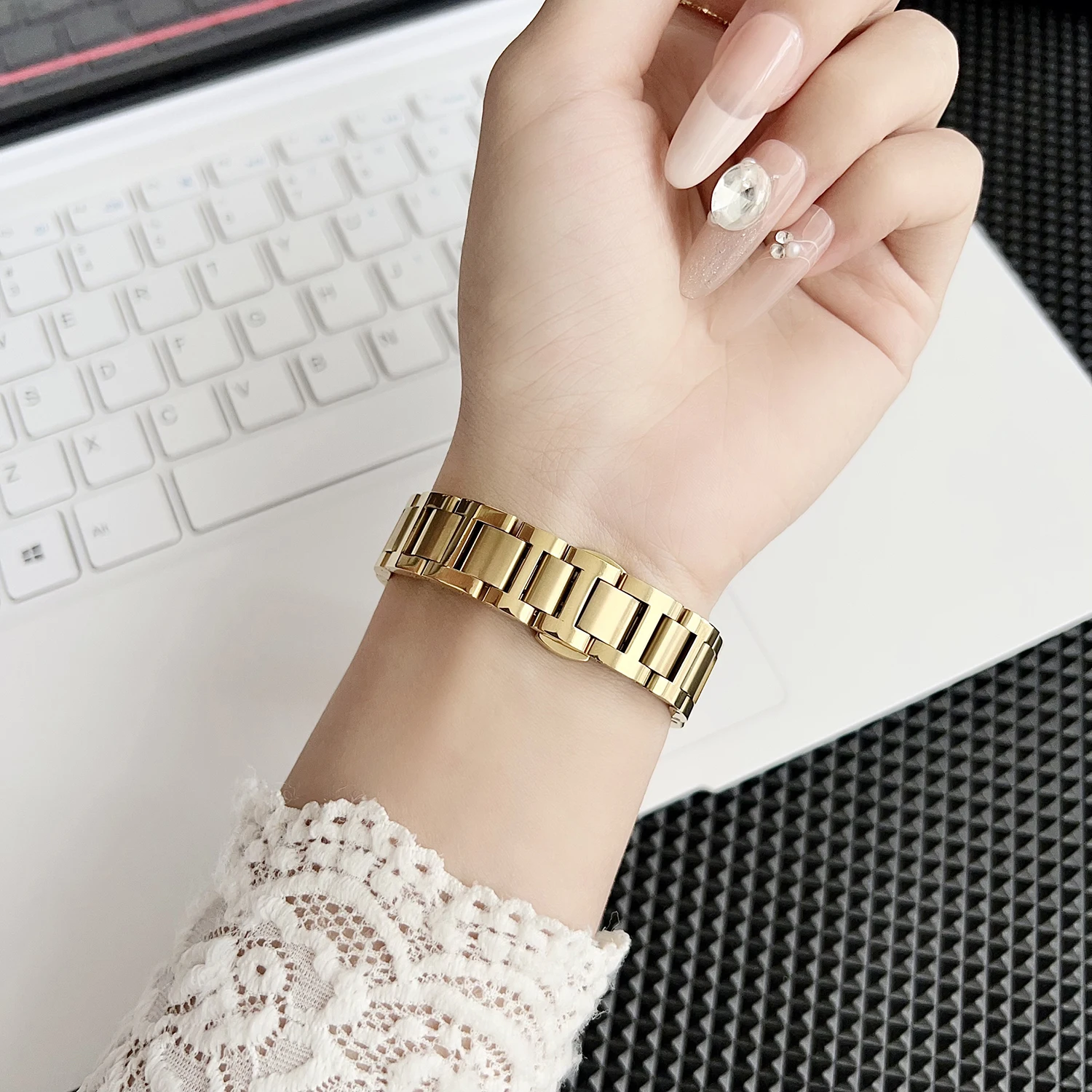 For Xiaomi wristband 8 9 8/9 Pro anti-corrosion stainless steel metal strap for Redmi watch 4 5 women's slim strap