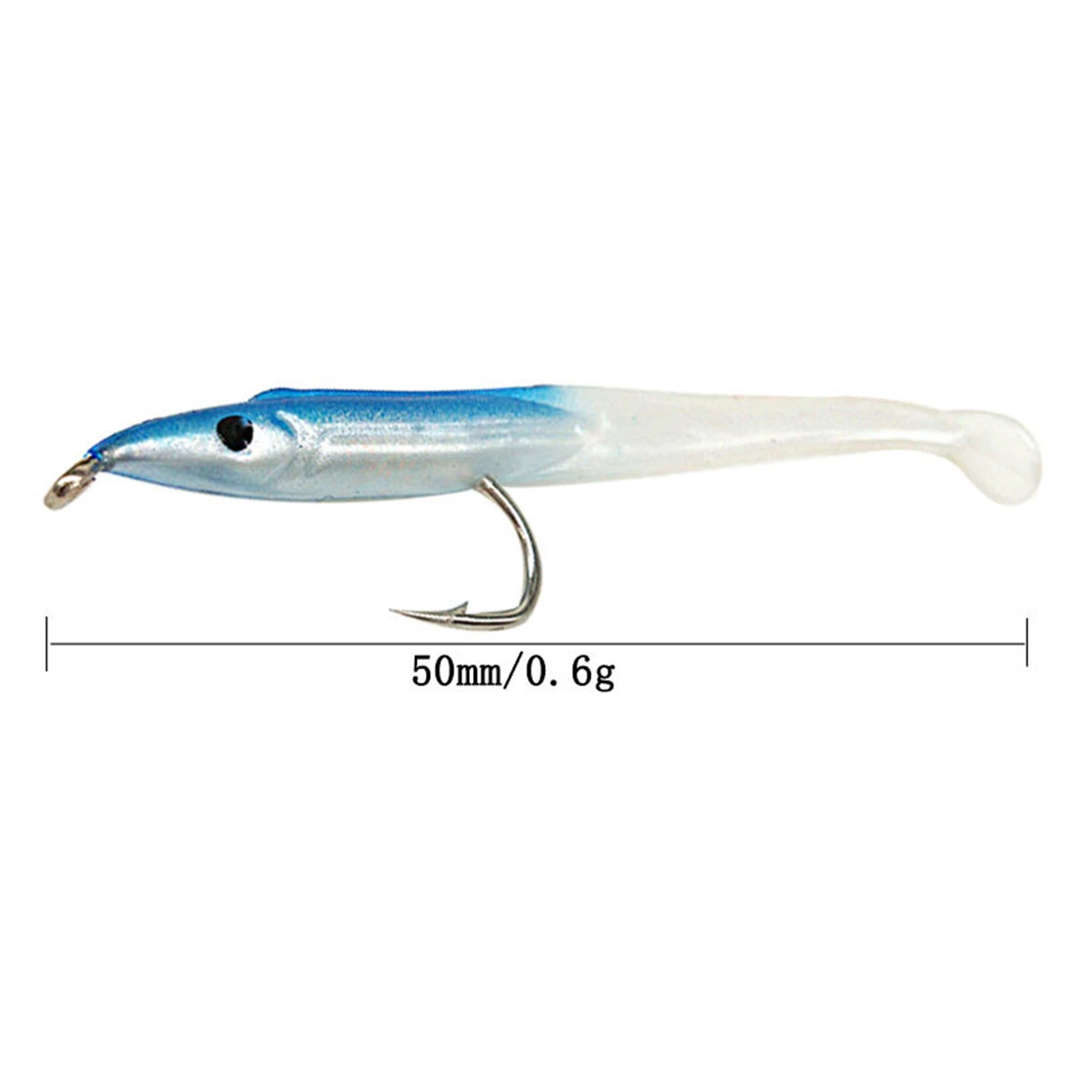 SUNMILE-señuelo de pesca falso, cebo biónico con anzuelo de Anguila, cola en T de 5cm/0,6G, simulación de insectos blandos, 15 piezas, azul