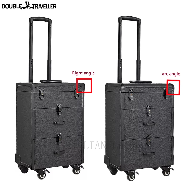 travel luggage Multi-layer Beauty make up bag box Suitcase capacity Cosmetic case Rolling Luggage Nail salon makeup trolley case