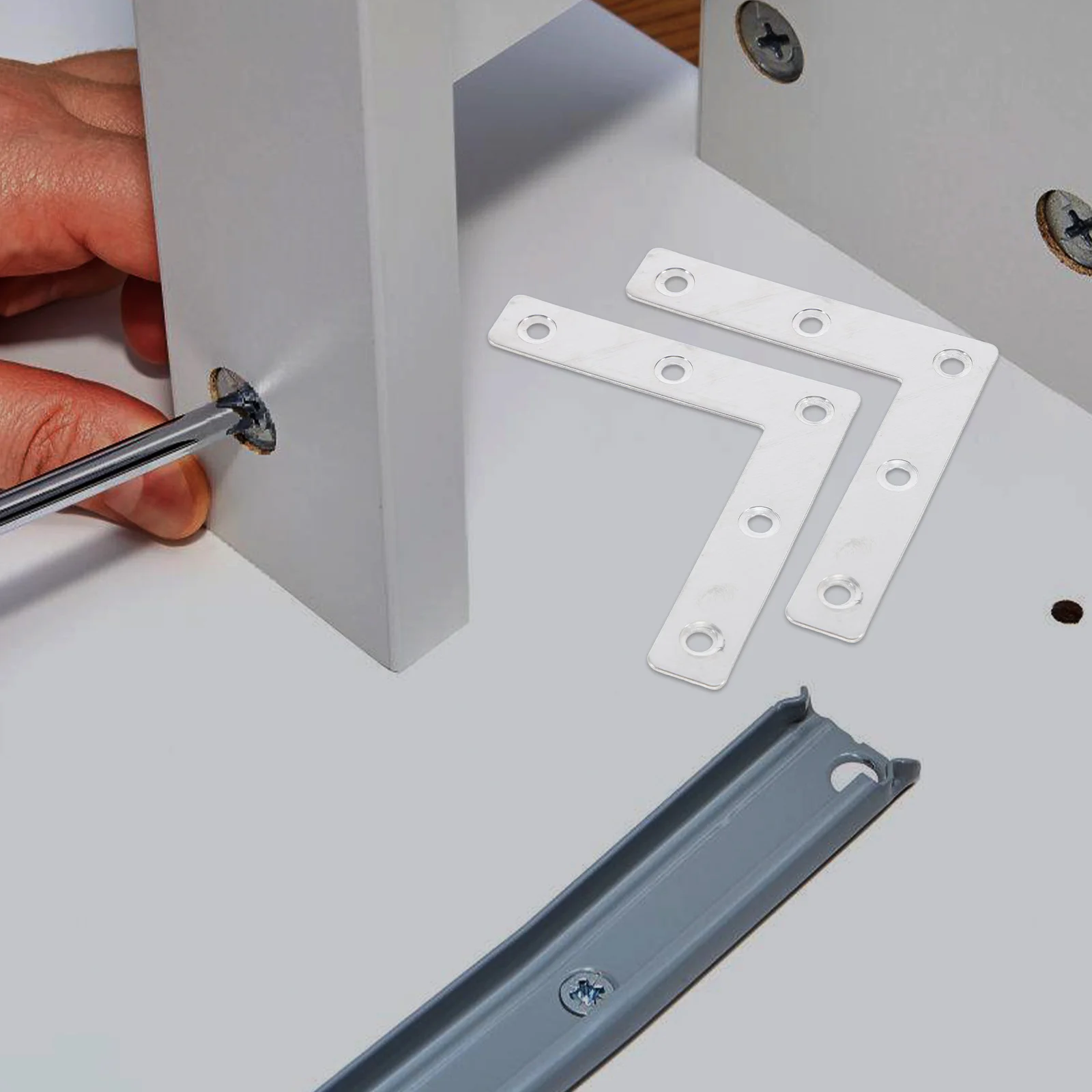 

15 Pcs Right Angle Bracket Connection Brackets for Wood Shelves Corner Connectors Desk Brace Cupboard Cabinet Attachment