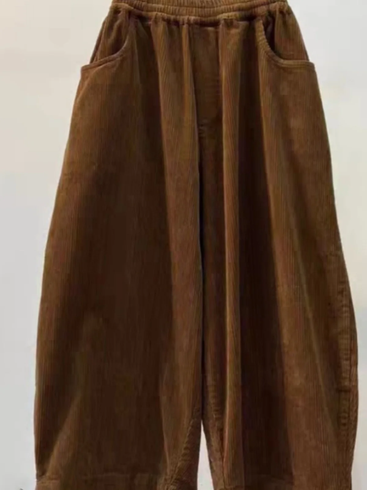 Retro Faion Cordmesser-Harlan-Hose, hohe Taille, gerades Bein, Freizeithose, künstlerisches Design, Schlankheitseffekt