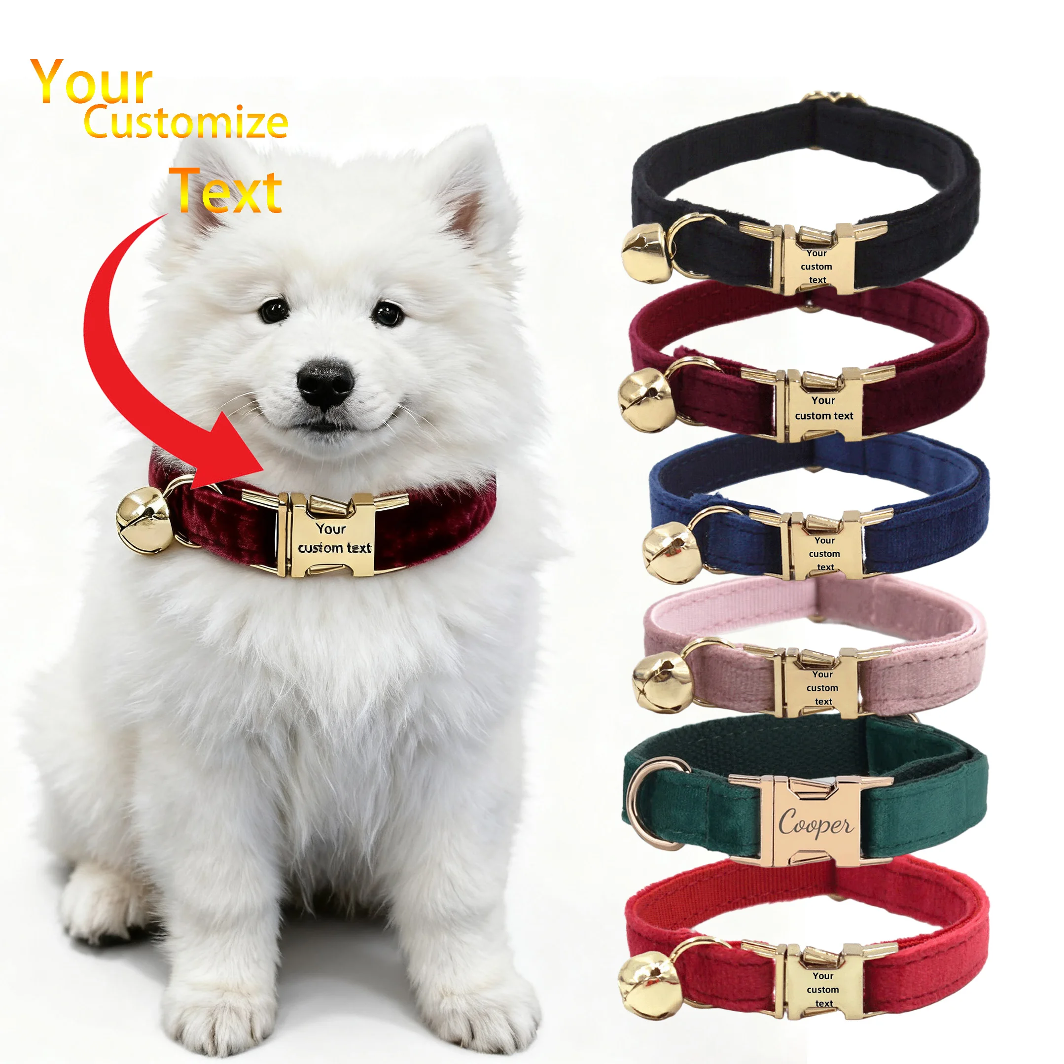 

Custom Engraved Pet Collars can be Engraved with Pet Name ID and Logo Suitable for Large Medium and Small Cats and Dogs
