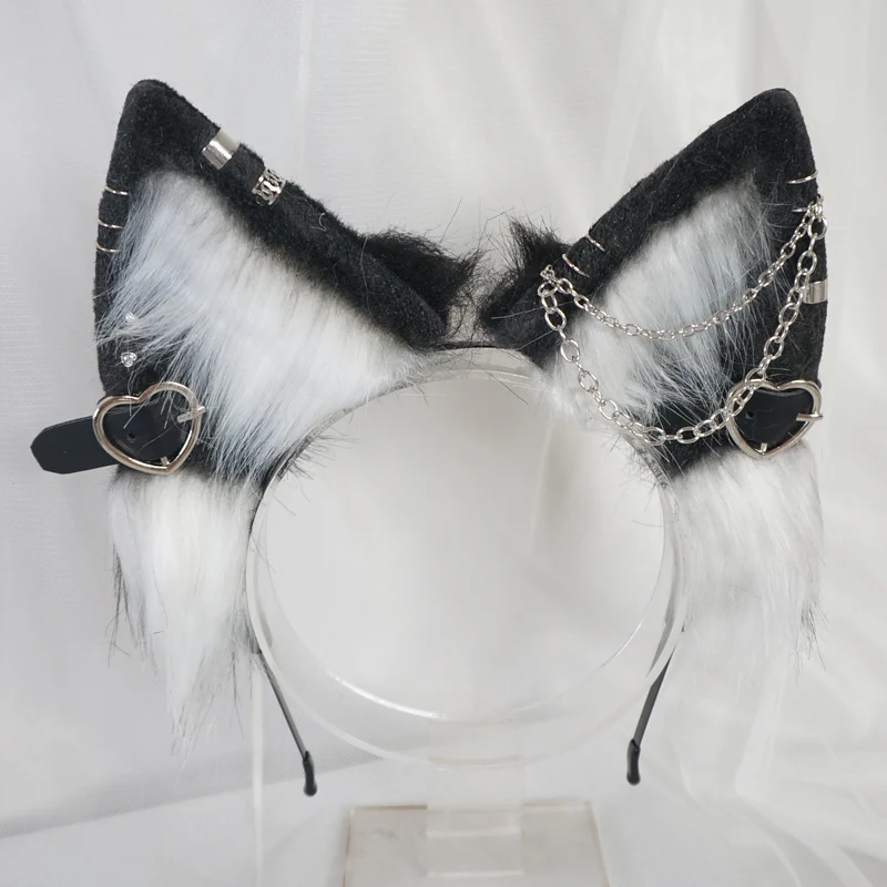 Faux Fur Wolf Ear Headwear Cute Cat Foxes Ears Headband Furry Hair Accessories Girls Women Headwears