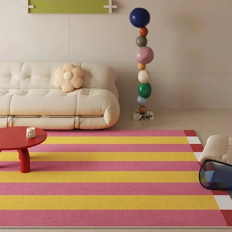Dopamine Striped Carpet for Living Room Decoration Home Large Area Sofa Plush Rugs Geometric Cloakroom Bedroom Non-slip Foot Mat