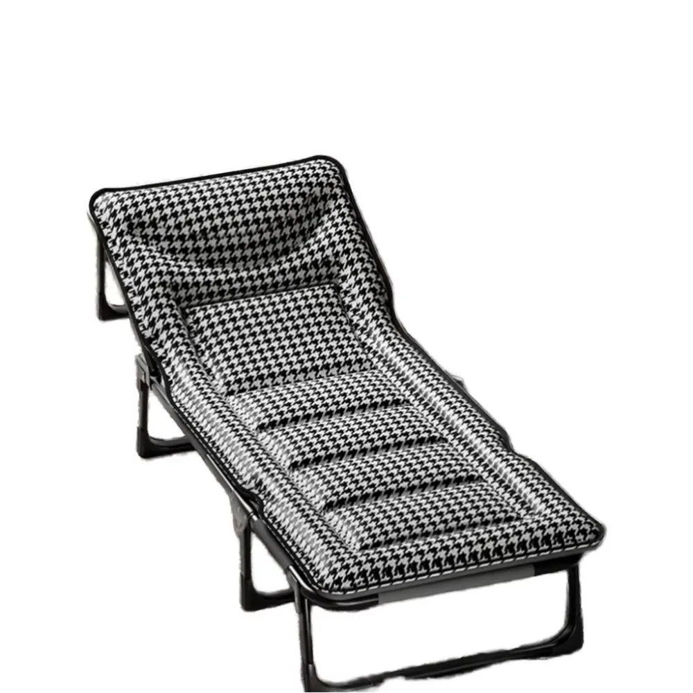 Modern Design Metal Adjustable Folding Outdoor Camping Cot with Padded Mattress Portable Single Bed for Park & Guest Home Use