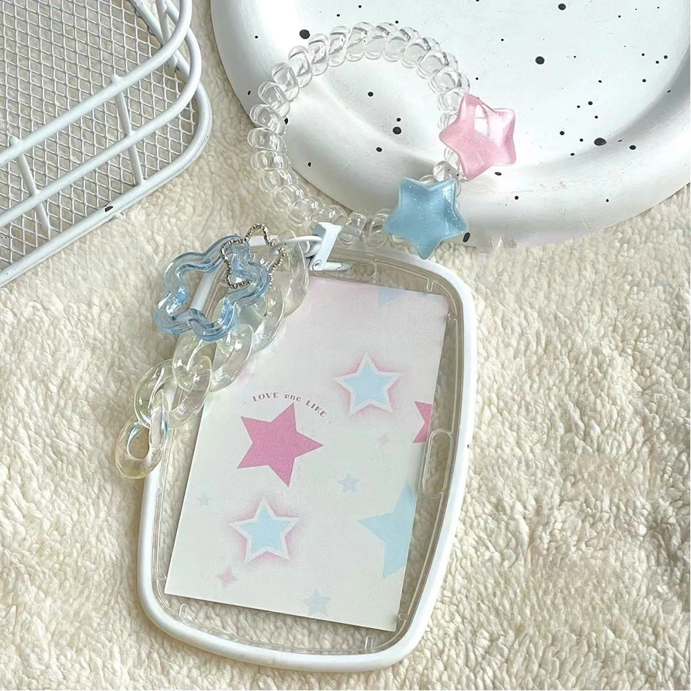 Korean Style Card Holder INS Fresh Card Protection Case Card Storage Star Chasing Supplies Star Acrylic Card Cover Decorative