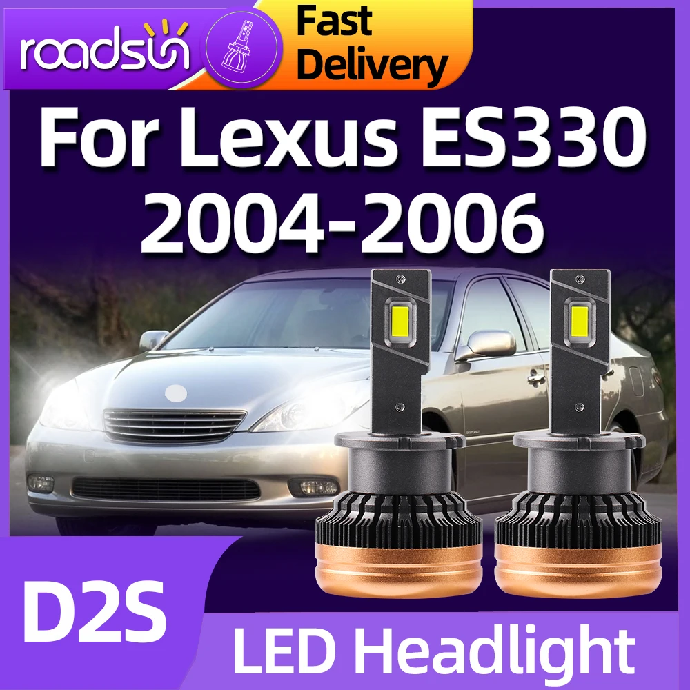 Roadsun D2S LED Bulb Headlights 30000LM Super Bright Auto Lamps Car Lights Hid Replacement For Lexus ES330 2004 2005 2006