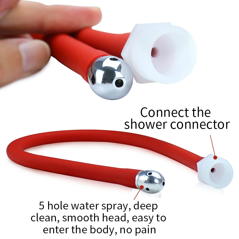 25-200cm Soft Silicone Bidet Tube Medical Enema Anal Shower Cleaning Anus Cleaner 5Holes Anal Enemas Hose Anus Washer Enema Anal image 4