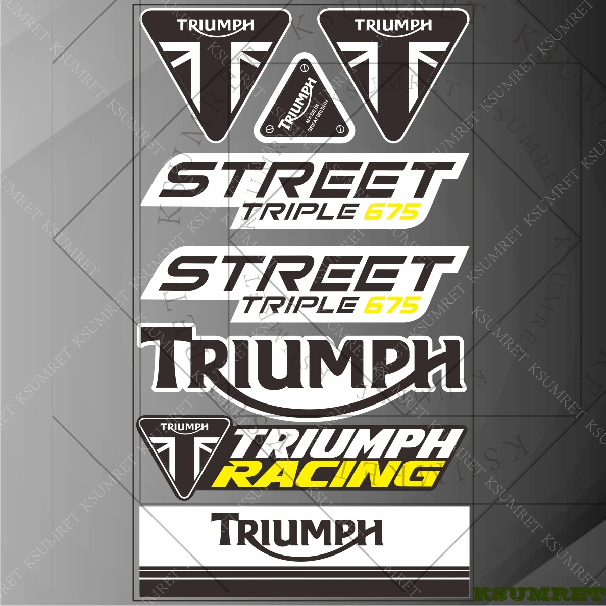 Vinyl For Triumph STREET TRIPLE 675 Motorcycle Stickers Accessories Logo Decal Tank Emblem Waterproof