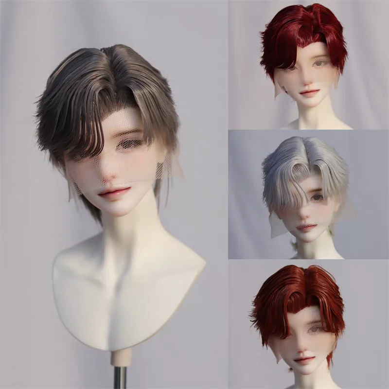 BJD pop pruik pruik 3 punten klein 3 punten hoge temperatuur zijde handhaak enkele puntige heren korte styling haar XC