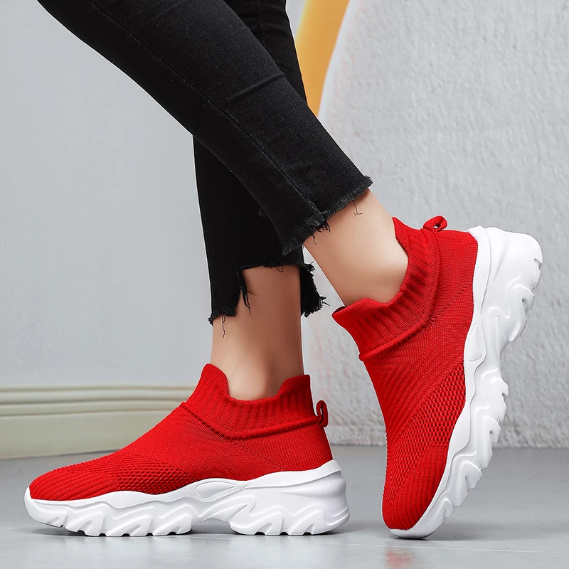 

Women's Shoes Autumn Lazy Mesh Shoes Large New Thick Bottom Breathable Couple Sports Versatile Outdoor Leisure Hiking Shoes Men