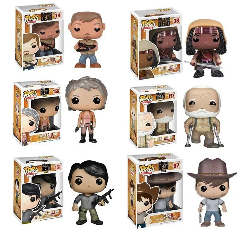 FUNKO POP The Walking Dead Series Merle Dixon  Michonne Carol Peletier Carl Zombie Action Figure Model Doll Toy Hallow