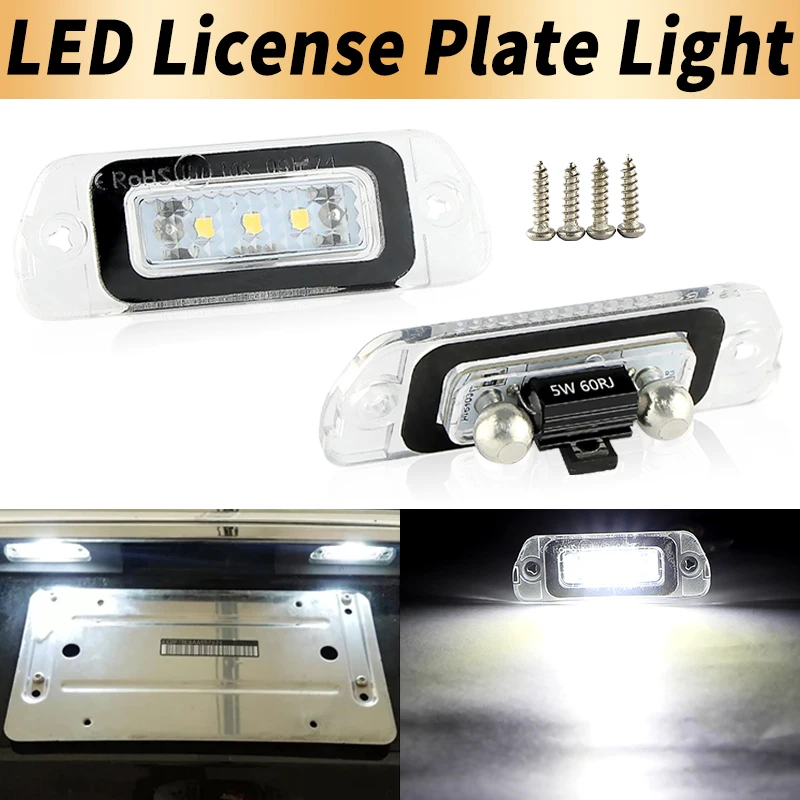 2PCS LED Number License Plate Lights Canbus ​For Mercedes-Benz ML320 2007-2009 ML350 ML500 2005-2011 ML450 2011- R300 2006-2012