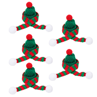 5 Sets Wool Hat Scarf Bottle Decoration Christmas Decorations Xmas Ornaments Cap