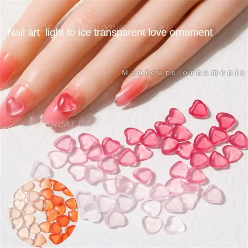 Lichte Kleur Hars Hart Sieraden Verse 3d Nail Art Decoraties Nageldecoratie Hars Liefde Snuisterijen Kleur Veranderende Strass