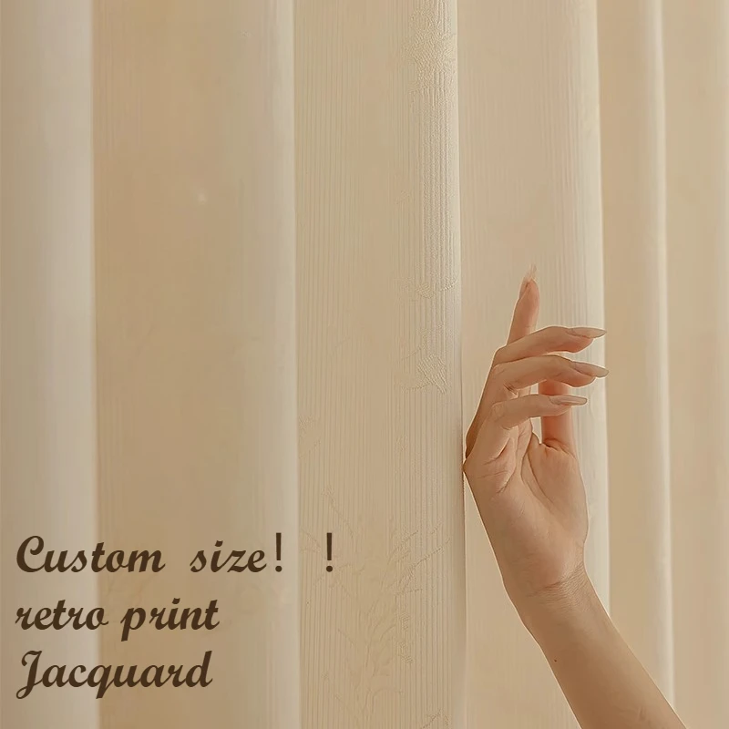 Custom  Size！！Modern Retro Sunscreened Chenille Thermal Insulation Romantic Curtains for Living Dining Room Bedroom Decor Window