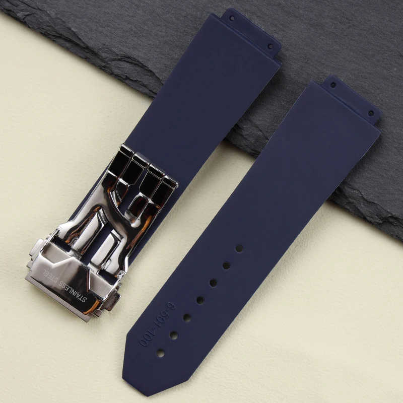 Silicone Watchband for Hublot Big Bang 25x19mm 21x15mm Waterproof Rubber Wrist Watch Strap Bracelet in Black Blue Orange Brown f - view 6