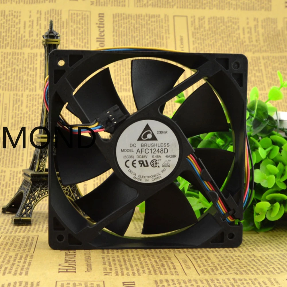 AFC1248D 48V 0.48A Cooling Fan DELTA 12025 Dual Ball 12CM Industrial Computer Fan