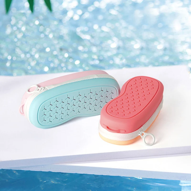 

Premium Silicone Swim Goggle Case Breathable Multi-Functional Swimming Glasses Storage Box Waterproof Organizer Travel Pouch