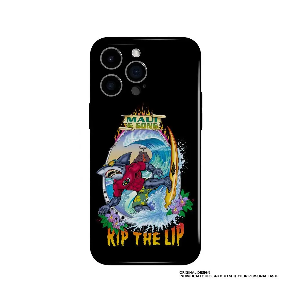 MAUI AND SONS Surf Sakataboard Phone Case For Samsung S25 24 23 22 Ultra Plus Glossy HD Fine Hole Liquid Film Hard Shell Luxury