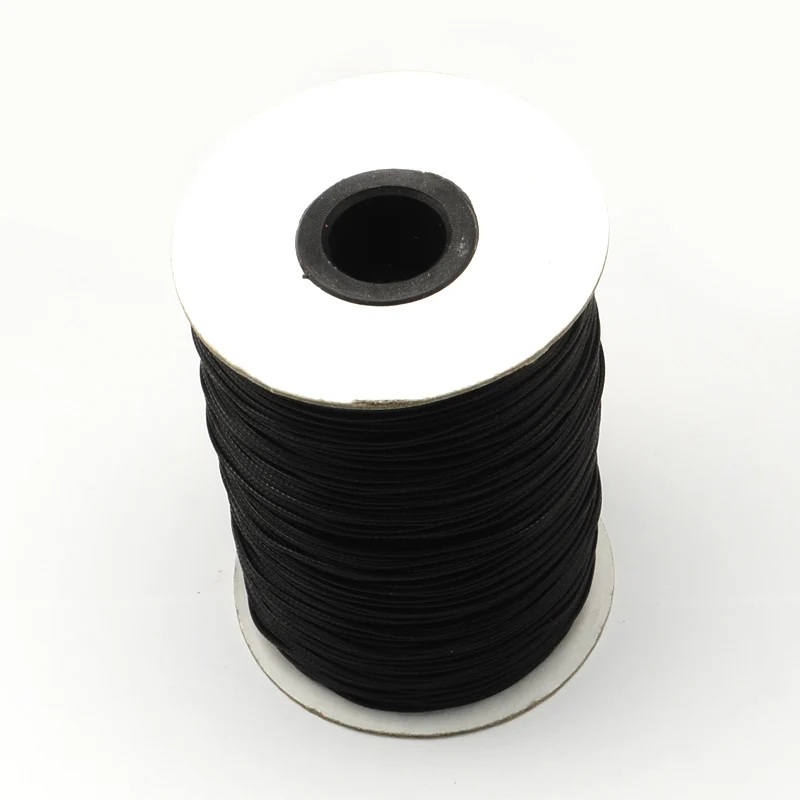 1 Roll 200 Yards 1.5mm Black Beading Cords and Threads Crafting Cord Waxed Polyester Thread for Jewelry Making Bracelet