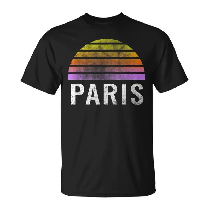 Paris Eiffel Tower Pattern T-shirt Men 3d Printed France Tees Tops Women Summer Casual Short Sleeve French Souvenir Tshirts