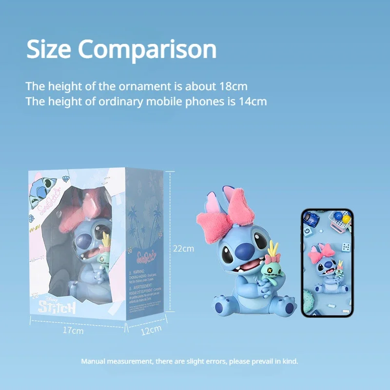 MINISO Disney Lilo & Stitch Model słodka ozdoba do przytulania dekoracja zabawki dla dzieci Anime peryferyjne prezent urodzinowy figurki zabawkowe