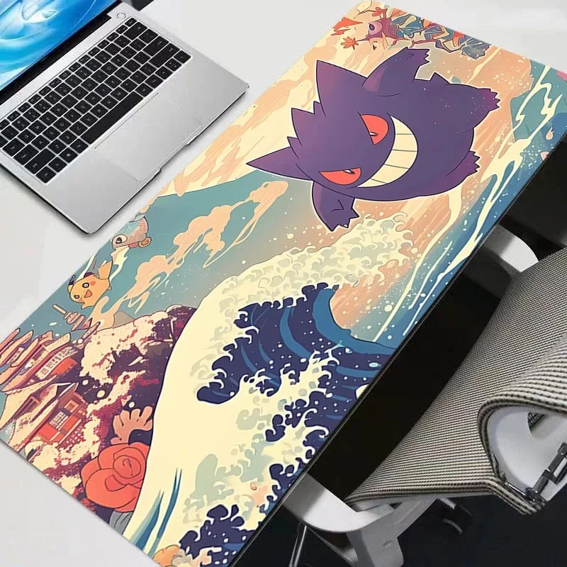 وسادات ماوس كبيرة P-pokemon Gengar Desk Gaming Mousepad مع حواف مخيطة وقاعدة مطاطية غير قابلة للانزلاق لوحة ماوس ممتدة 900x400