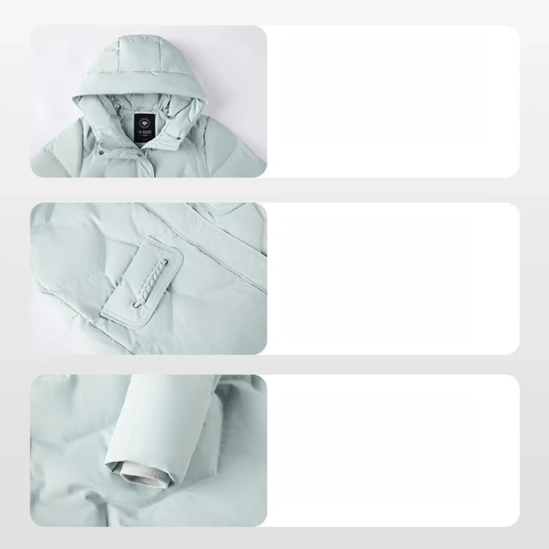 Chericom 여성 겨울 다운 재킷 2025 후드 다운 코트의 새로운 기능 여성용 캐주얼 따뜻한 통근 솔리드 의류 Simple Y309171Y