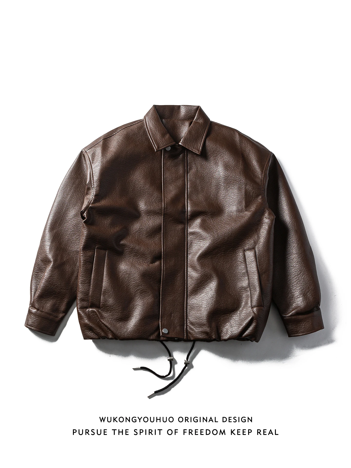 

Мужская весенняя модная куртка-косуха из искусственной кожи свободного кроя в американском стиле, молодежная, на молнии