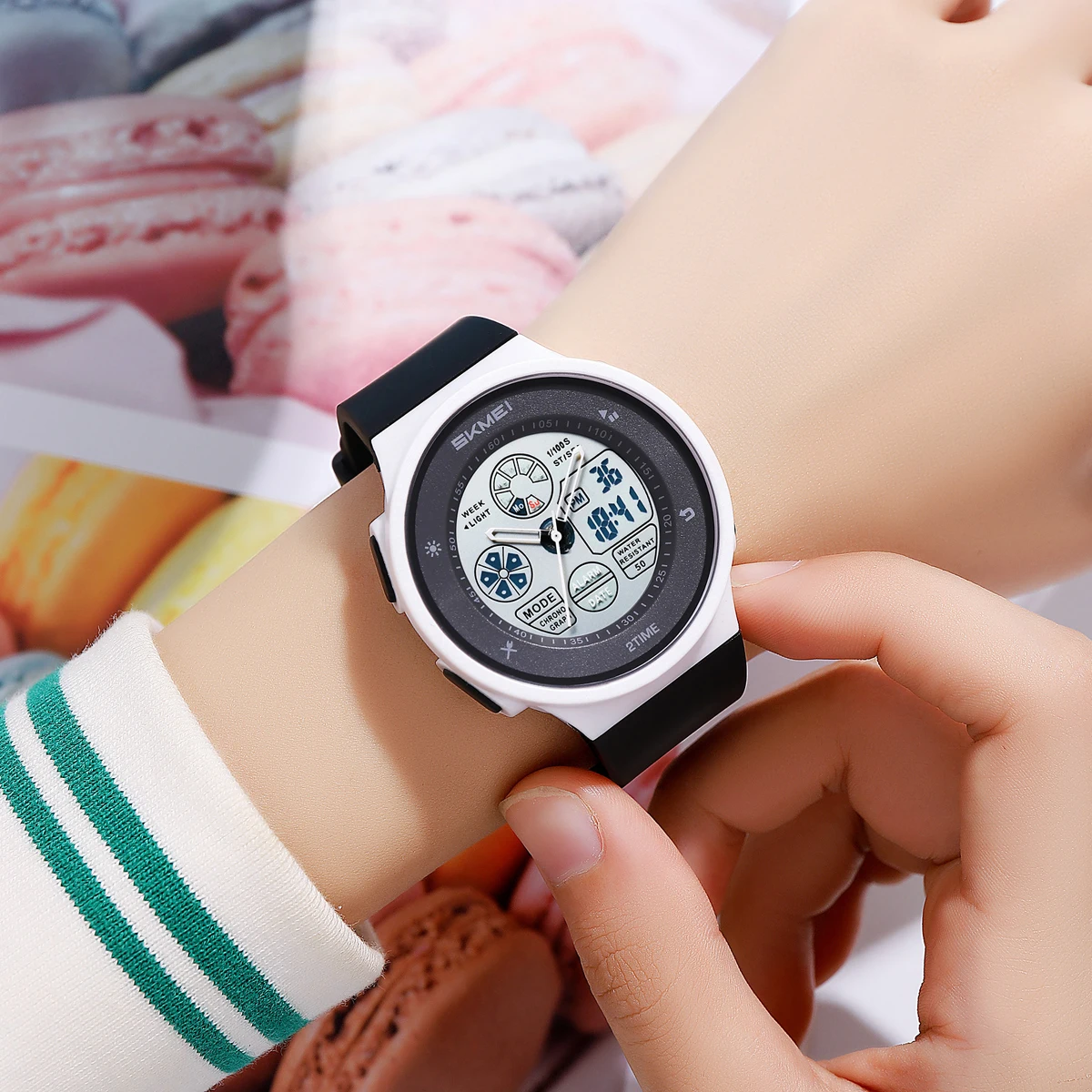 SKMEI Casual Sports Watches Waterproof Wristwatches Alarm Clock Horloges For Women Man Fashion Digital Electronic Watch