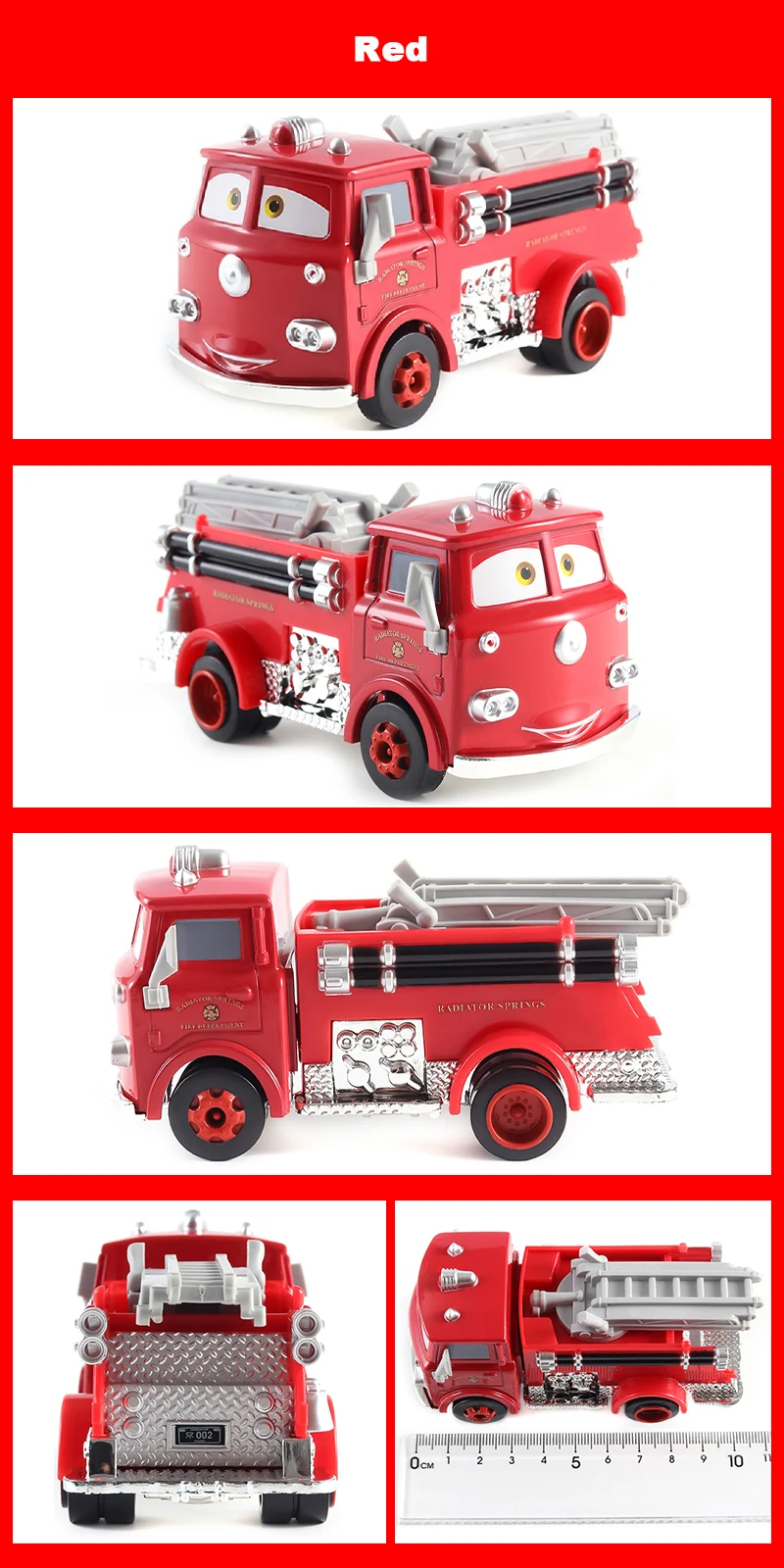 Cars 3 Vergoldetes Feuerwehrauto, Lightning McQueen, Luigi, Guido, Rennspielzeug, 1:55 Metall-Druckguss-Legierungsautos, Spielzeug, Geburtstagsgeschenke – Detail 26