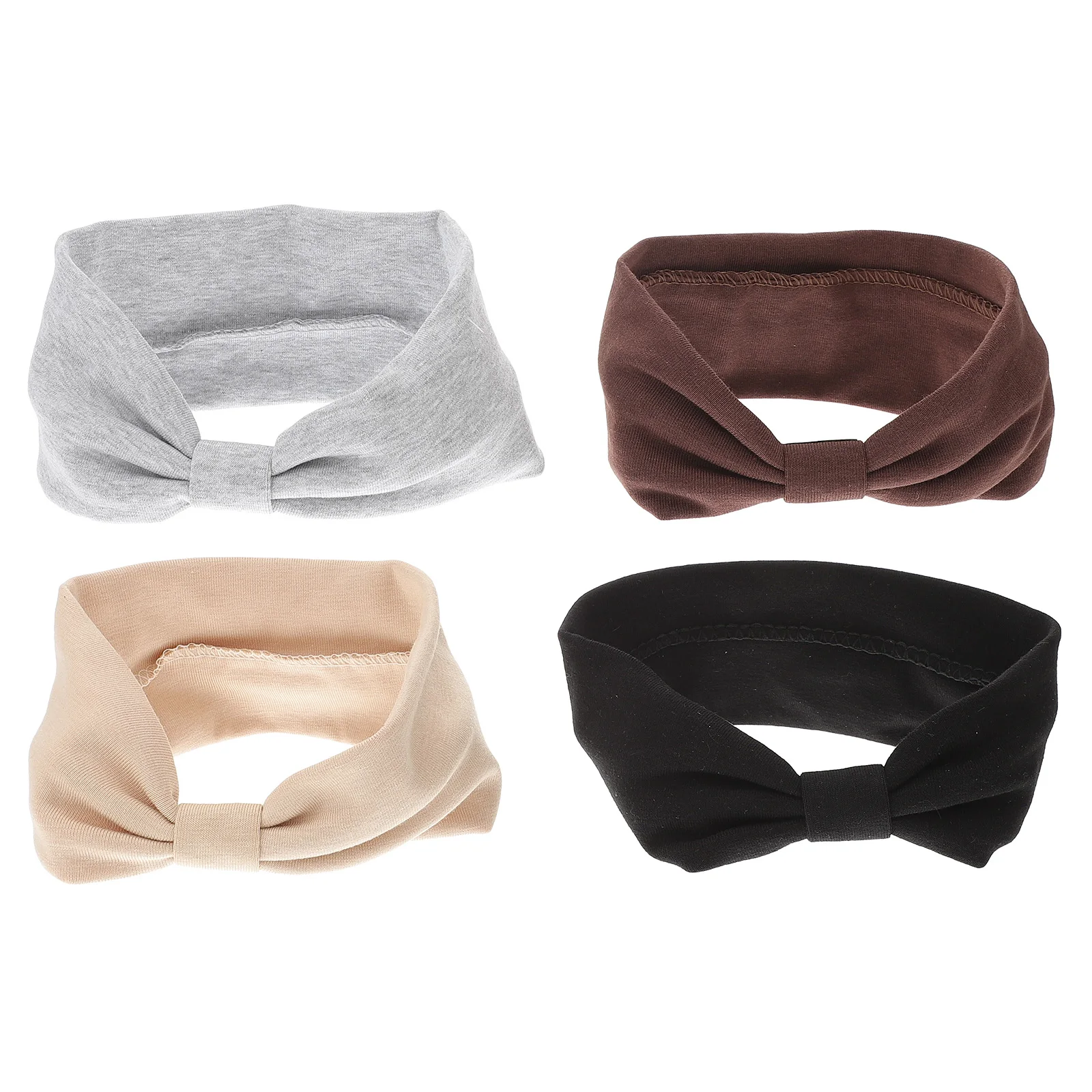 

4 Pcs Yoga Headb s for Women Elastic Wide Knotted Turban Hair Ring Spa Exercise Ribbons Cotton Durable Comfortable
