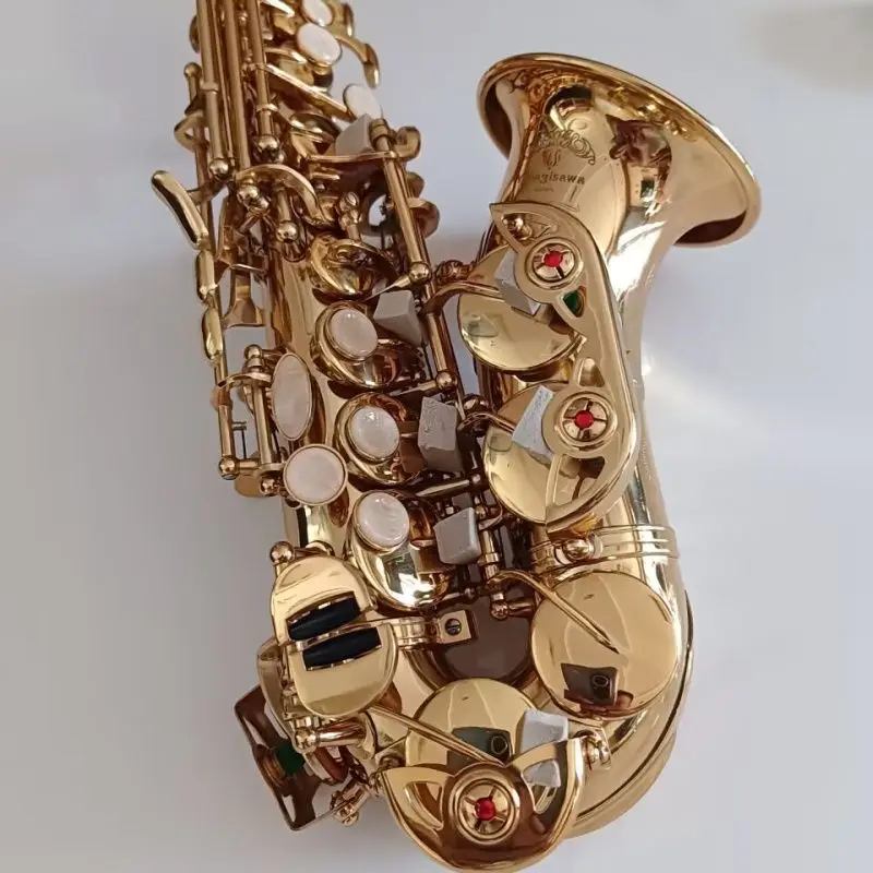New Curved Soprano Saxophone Gold Sax Curved Soprano Musical Instruments Professional Included Case