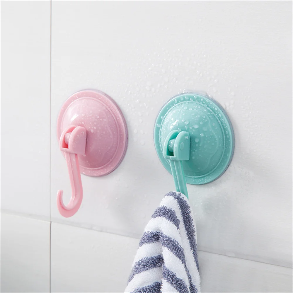 Plain Color Suction Cup Hook High Quality Light Weight Material Bathroom And Kitchen Multi-purpose Hooks Plastic Hook Hooks