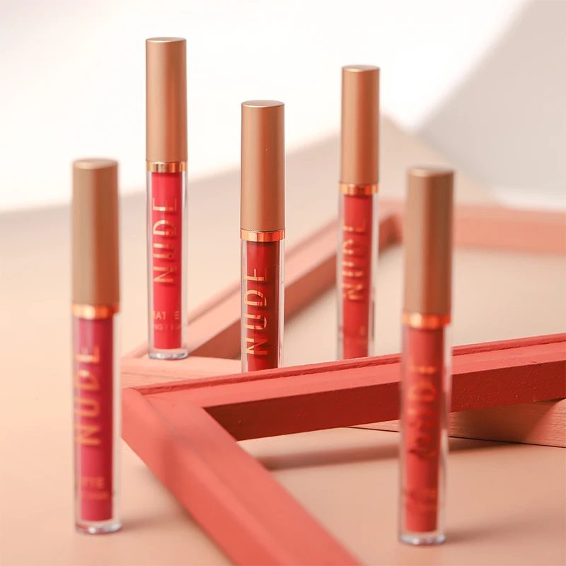 Zestaw 2 sztuk: błyszczyk i konturówka do ust, nieklejący się matowy błyszczyk, konturówka do ust, tworzy wyrafinowany wygląd!