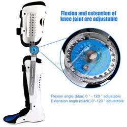 Knee Foot Support Brace Orthosis Joint Stabilizer, Adjustable Post Op Knee Full Leg Immobilizer Protector Splint