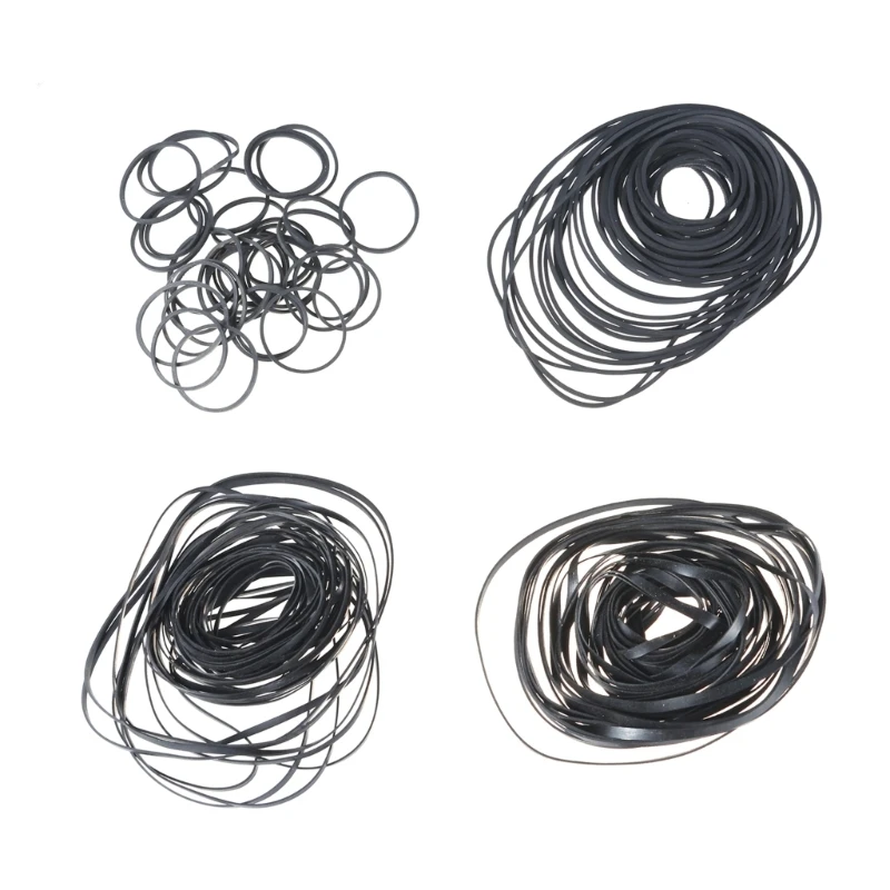 

200Pcs Replacement Rubber Belts Multiple Size 1mm 2mm 3mm for Cassette Tape Recorders and Players